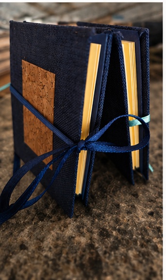 Stoffnotizbuch blau